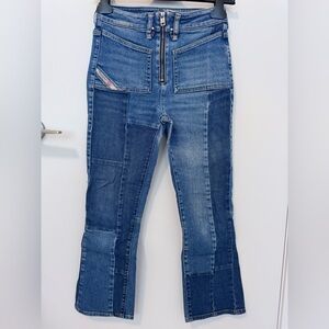 Diesel Patchwork Blue Flare Jeans